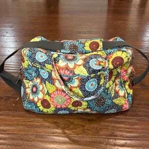 Vera Bradley Weekender Duffle Travel Bag Flower Shower Quilted Bag